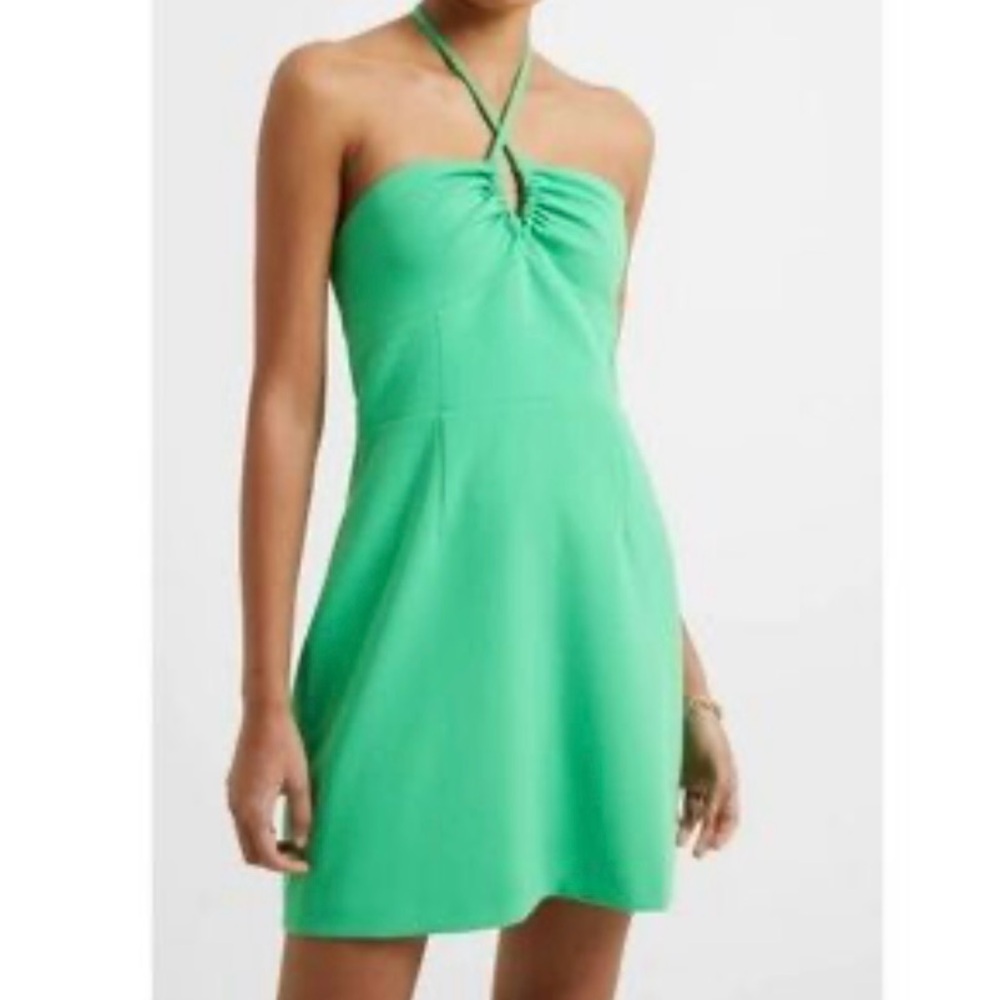 French Connection Green Halter Dress - Like New